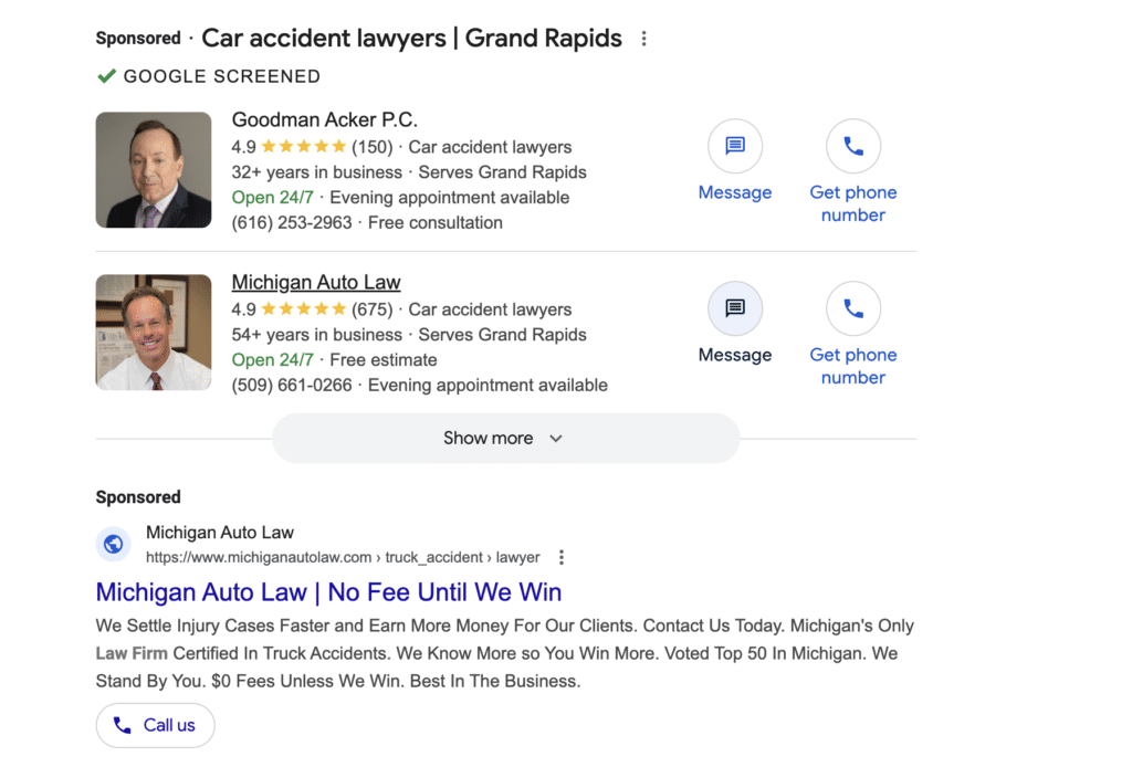 LSA vs. PPC: What’s the difference and how to choose the best ad strategy for your firm 2 Screenshot 2025 03 28 at 8.45.24 AM