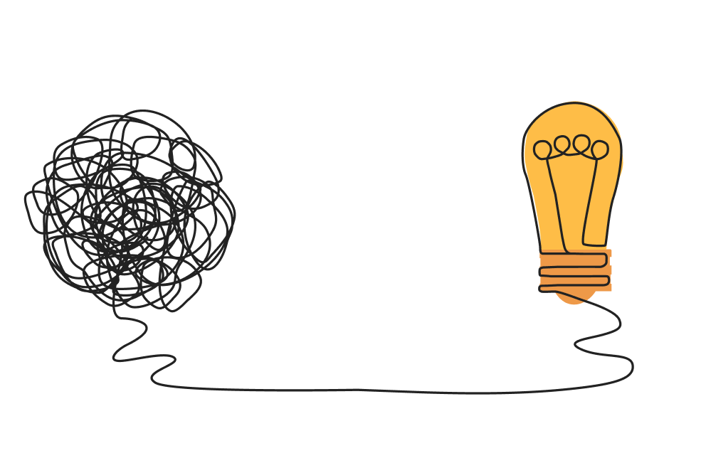 Home 5 A tangled scribble resolving into a bright idea